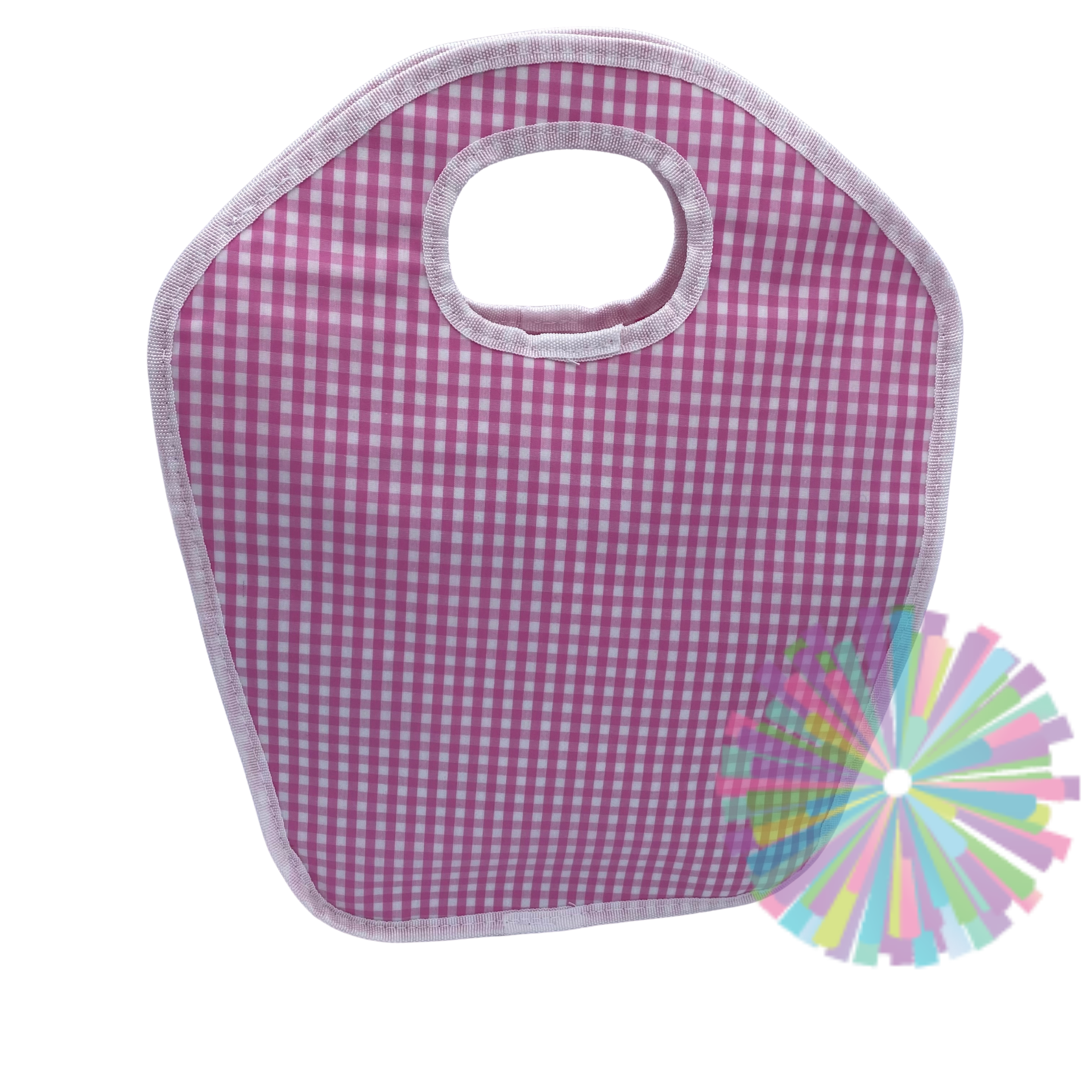 Hot Pink Gingham Vinyl Keyhole Bag