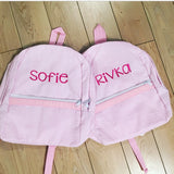 Pink Seersucker Backpack