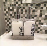 Lucite Soap Dispenser Set