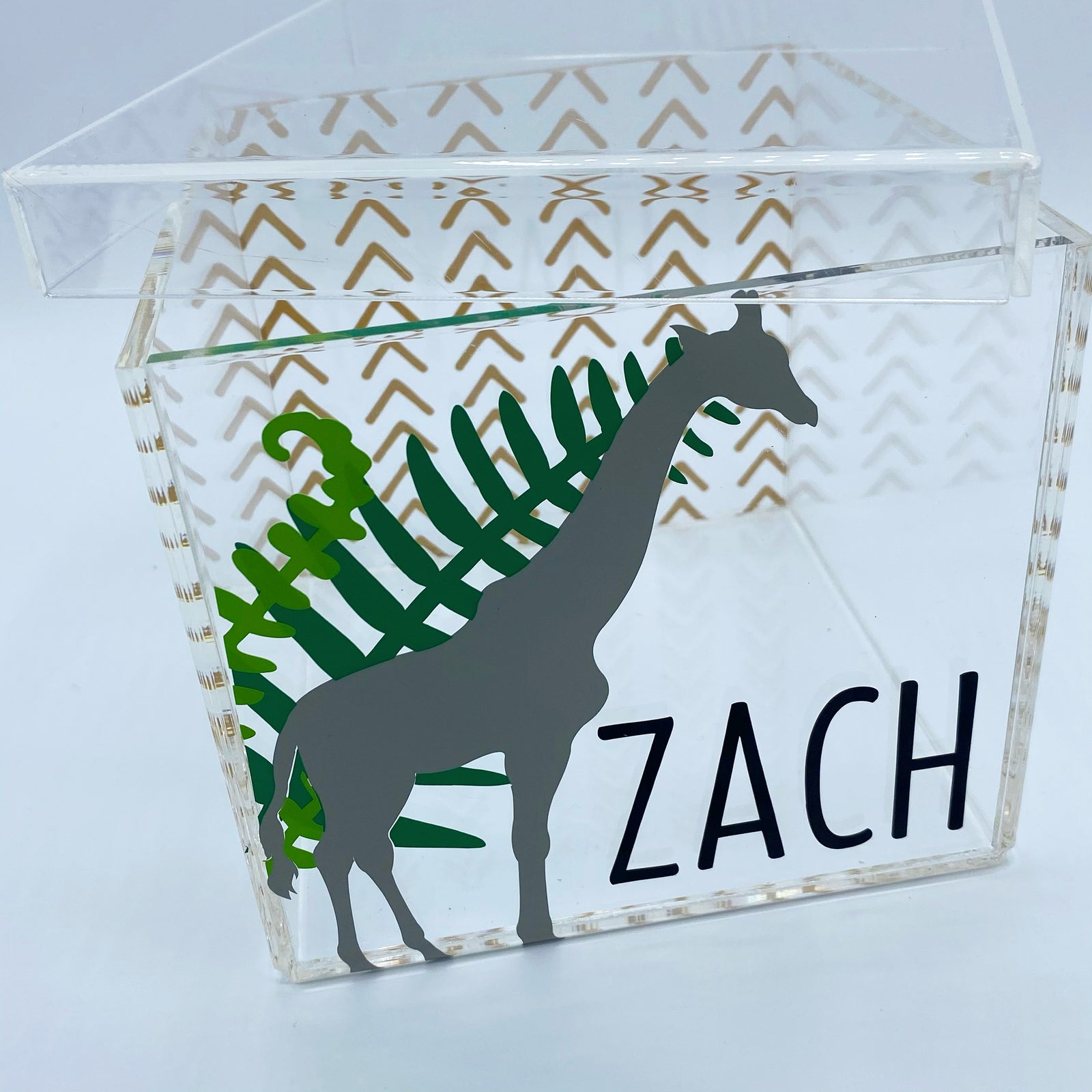 Neutral Giraffe Lucite Box