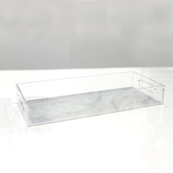 White Marble Lucite Tray
