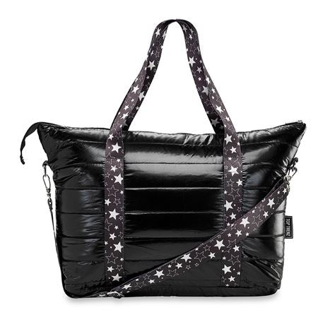 Black Puffer Tote w/ Midnight Star Straps