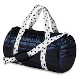 Navy Puffer Duffel Bag With Blue Star Straps