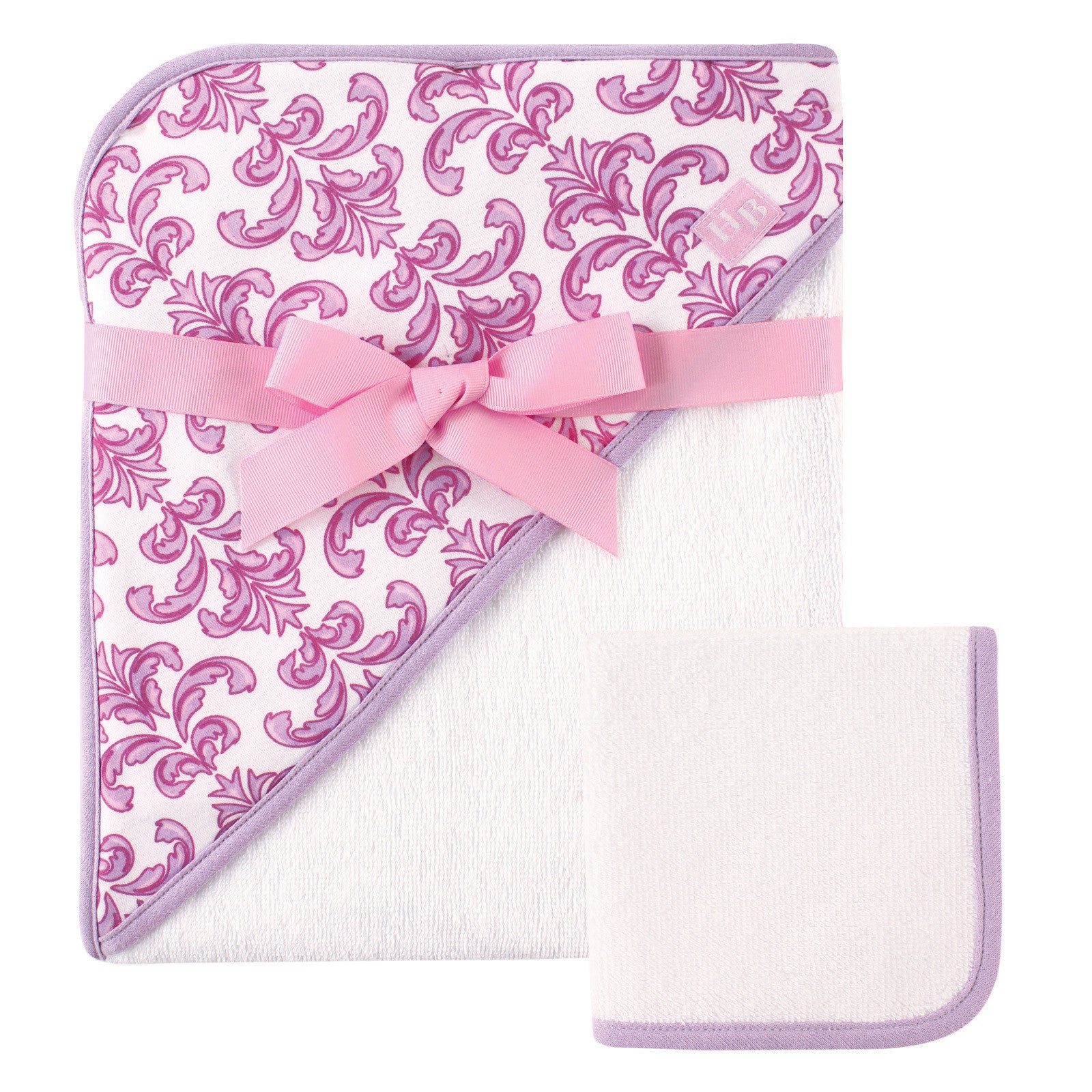 Floral Hooded Towel and Washcloth Set