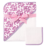 Floral Hooded Towel and Washcloth Set