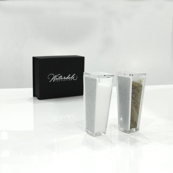 Silver Glitter Salt Shaker Set