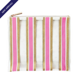 Pink and Gold Glitter Striped Pouch